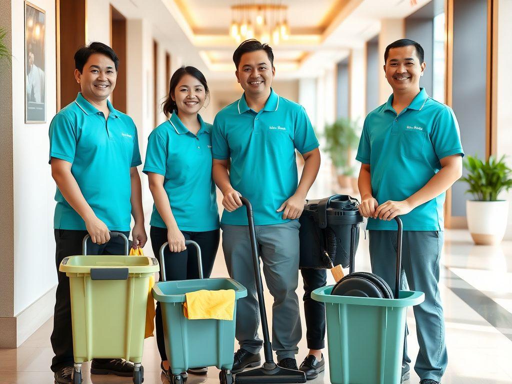 HostGear cleaning crew with equipment ready for a job
